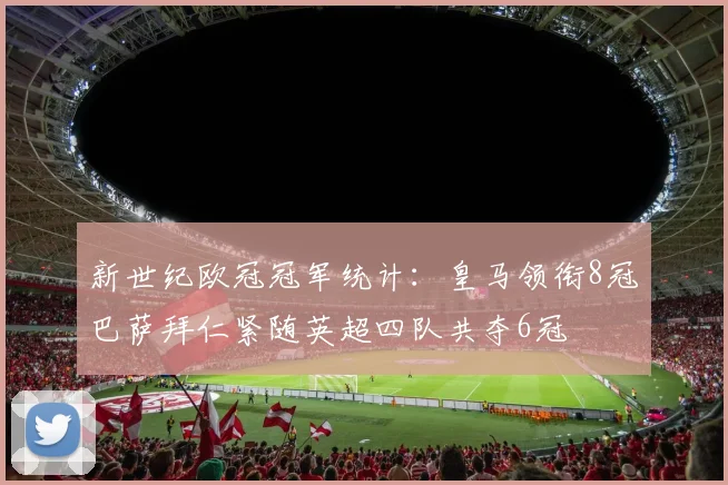 新世纪欧冠冠军统计：皇马领衔8冠巴萨拜仁紧随英超四队共夺6冠